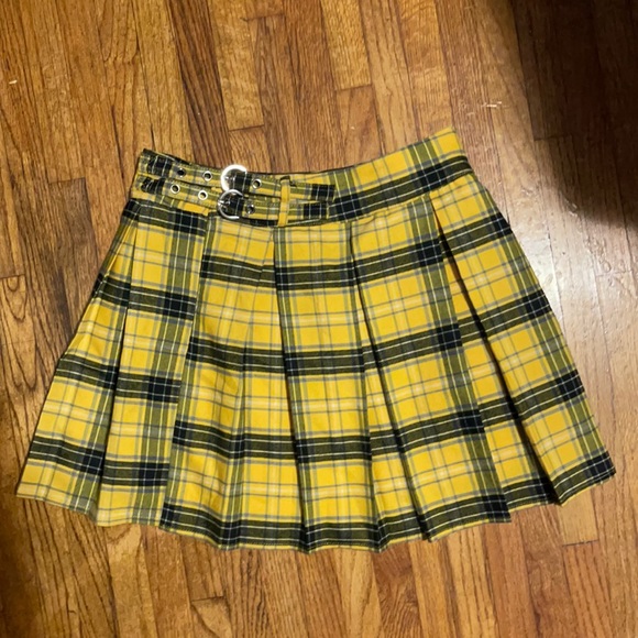 F21 plaid yellow Skirt Size Small - Picture 2 of 10